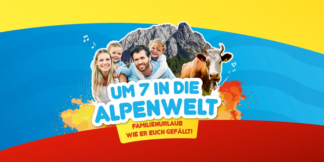 Bild // Kinderhotels Europa // Um 7 in die Alpenwelt // Key Visual